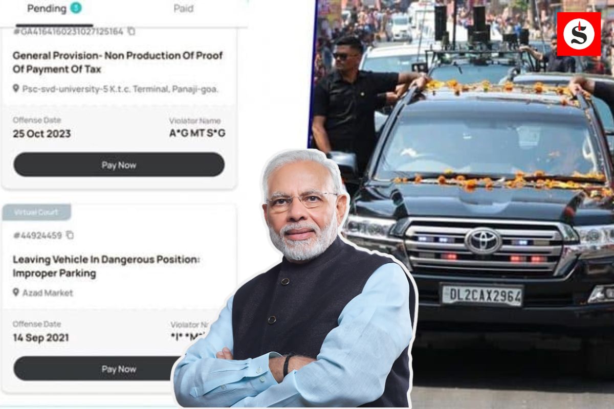 Challan on PM Modi's Vehicle: पीएम मोदी के काफिले की गाड़ी पर बकाया चालान: सोशल मीडिया पर छिड़ी बहस